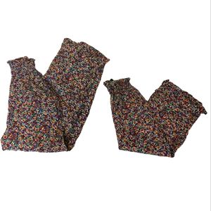 Gap Sister big and little matching pants size small & extra large floral smocked
